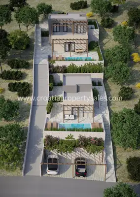 Građevinsko zemljište, Zaton kod Šibenika, projekt za dvije kuće - 3