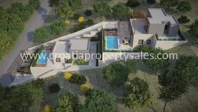 Građevinsko zemljište, Zaton kod Šibenika, projekt za dvije kuće - 7