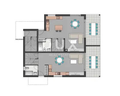 Apartment 95,6 m², Mandre - 150 m bis zum Meer, Pool - 12