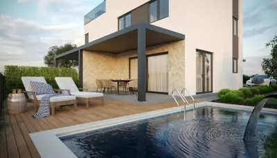Apartment 95,6 m², Mandre - 150 m bis zum Meer, Pool - 8